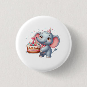 Cute Elephant 7th Birthday 3 Cm Round Badge
