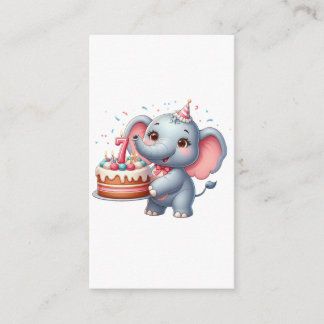 Cute Elephant 7th Birthday Enclosure Card