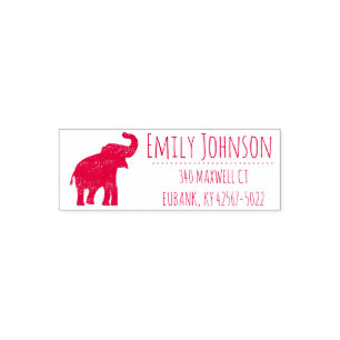 cute elephant address self-inking stamp
