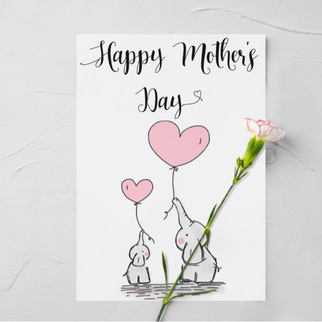 Cute Elephant and Baby Mother's Day Card (Creator Uploaded)