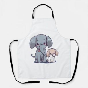 Cute Elephant and dog Apron
