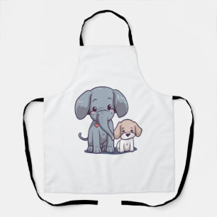 Cute Elephant and dog Apron