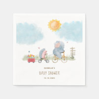 Cute Elephant and Hedgehog Baby Shower