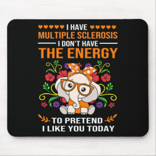 Cute Elephant Awareness Multiple Sclerosis Warrior Mouse Pad