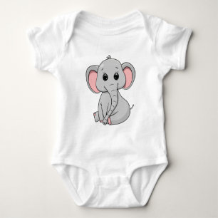 Cute Elephant Baby Bodysuit