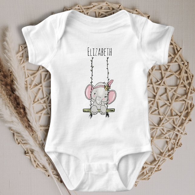 Cute Elephant  Baby Bodysuit (Creator Uploaded)