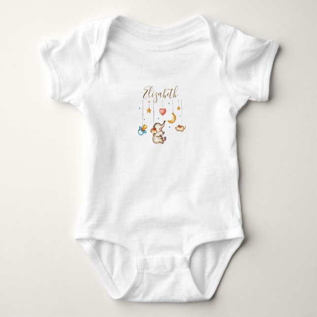 Cute Elephant baby Bodysuit (Front)