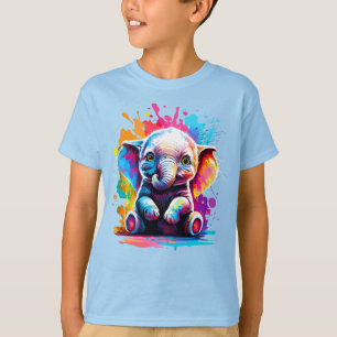 Cute Elephant - Baby Elephant Colourful - Elephant T-Shirt
