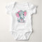 Cute elephant baby girl bodysuit pink rustic