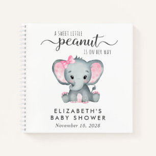 Cute Elephant Baby Girl Shower Guest Book