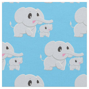 Cute Elephant Baby Nursery Decor Fabric