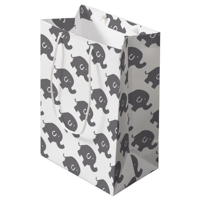 Cute Elephant Baby Shower Gift Bag (Front Angled)