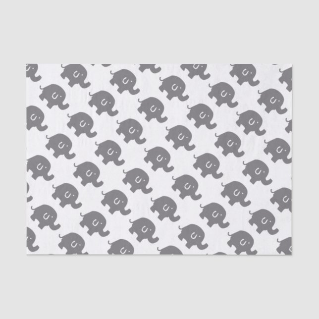 Cute Elephant Baby Shower Gift Tissue Paper (Front)