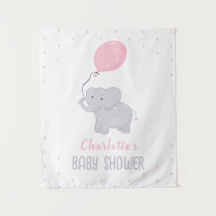Cute Elephant Baby Shower Girl Tapestry