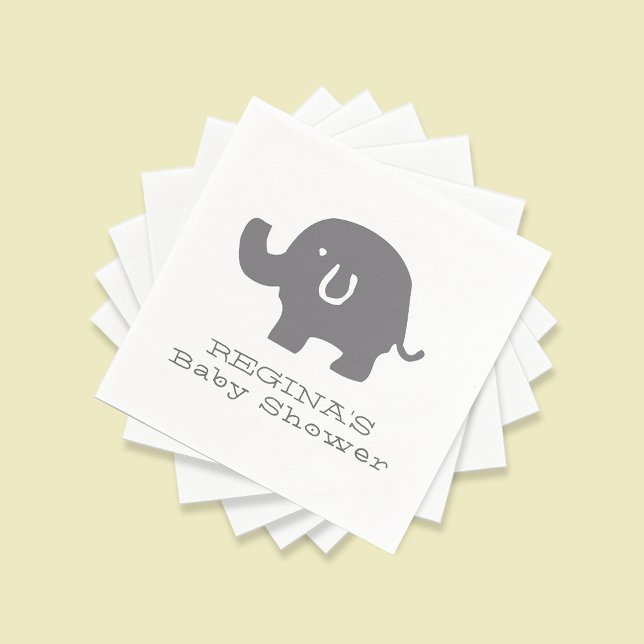 Cute Elephant Baby Shower Paper Napkins (Creator Uploaded)