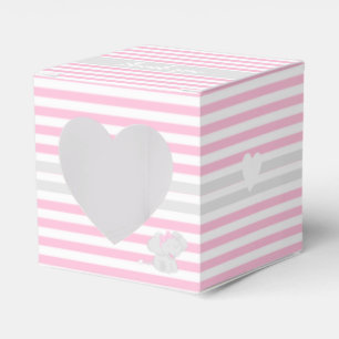 Cute Elephant Baby Shower Pink Favour Box