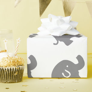 Cute Elephant Baby Shower Wrapping Paper