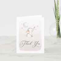 Cute Elephant Beige Gender Neutral Baby Shower Tha