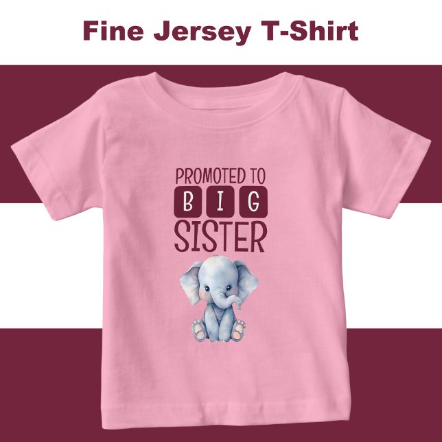 Cute elephant big sister pink baby T-Shirt (Creator Uploaded)
