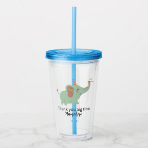 Cute Elephant Big Thank you, Baby Shower Thanks    Acrylic Tumbler