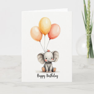 Cute Elephant Birthday Card