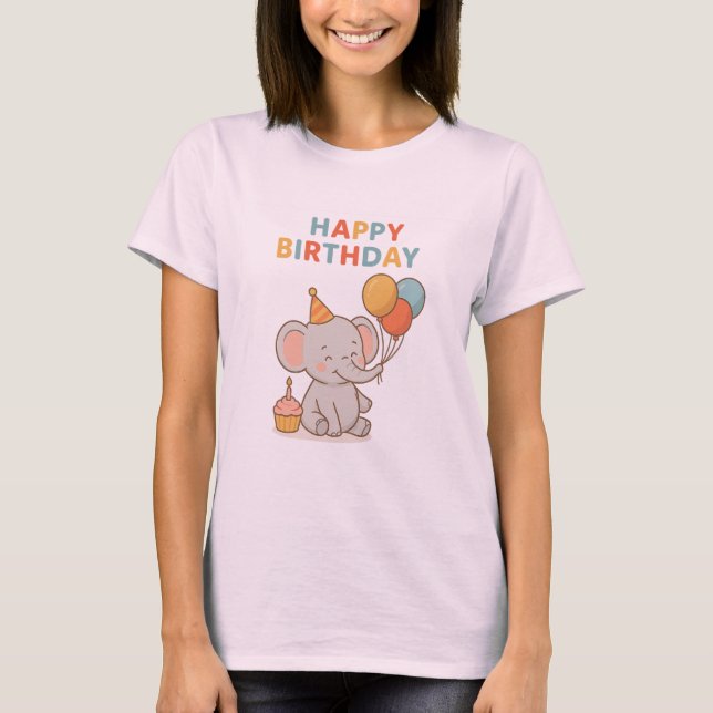 Cute Elephant Birthday Dipped Oreos – Baby Shower  T-Shirt (Front)