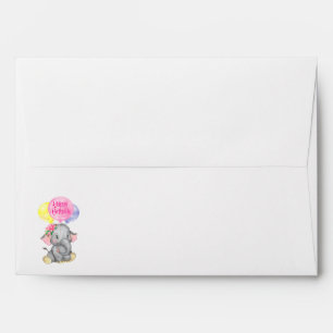 Cute Elephant Birthday  Envelope