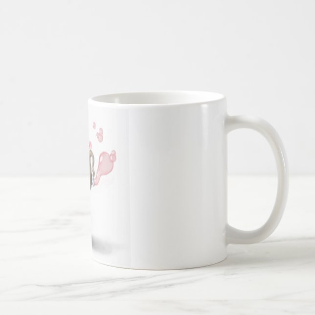 cute elephant blowing pink bubbles coffee mug (Right)