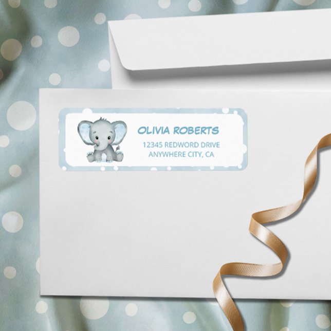 Cute Elephant blue Return Adress (Creator Uploaded)