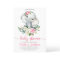 Cute Elephant Blush Pink Floral Baby Shower Invite