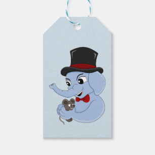 Cute elephant boy cartoon gift tags