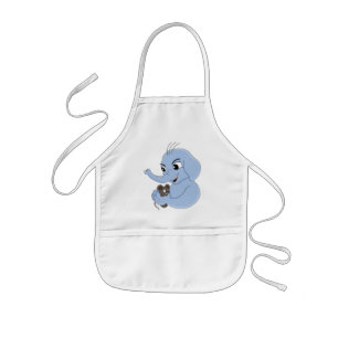 Cute elephant boy cartoon kids apron