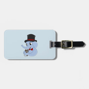 Cute elephant boy cartoon luggage tag