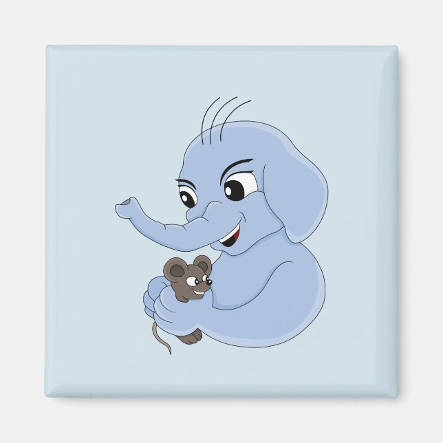 Cute elephant boy cartoon magnet (Front)