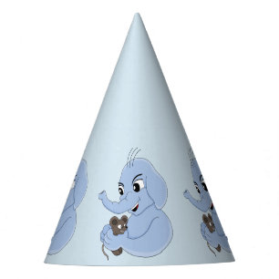Cute elephant boy cartoon party hat