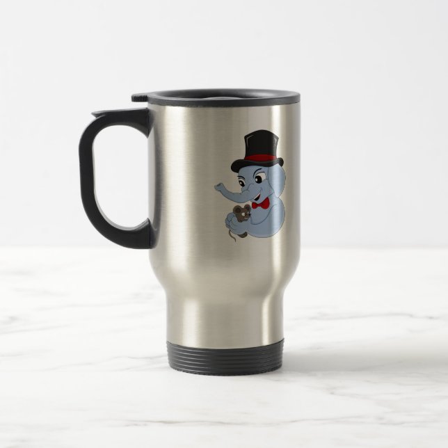 Cute elephant boy cartoon travel mug (Left)