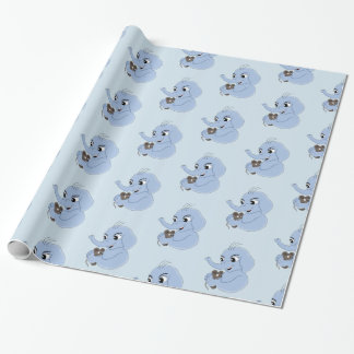 Cute elephant boy cartoon wrapping paper