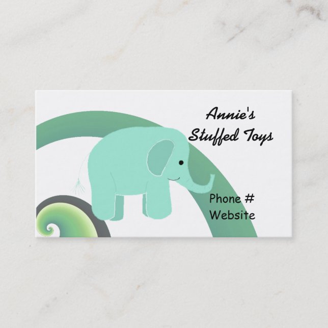 Cute Elephant Business Card (Front)