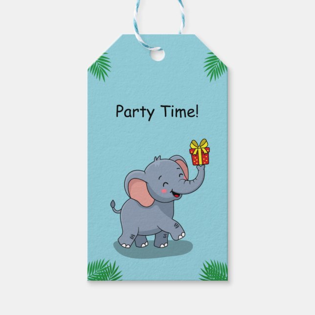 Cute Elephant Carrying Gift Tags (Front)