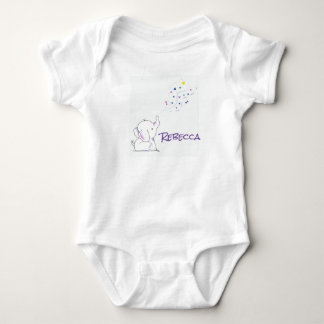 Cute Elephant Cartoon Blowing Colourful Shapes Baby Bodysuit