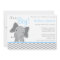Cute Elephant Chevron Light Blue Baby Shower