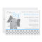 Cute Elephant Chevron Light Blue Baby Shower