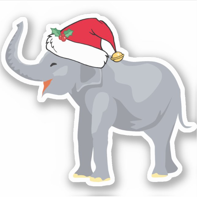 Cute Elephant Christmas Santa Claus Hat (Front)