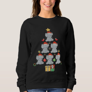 Cute Elephant Christmas Tree Sweatshirt