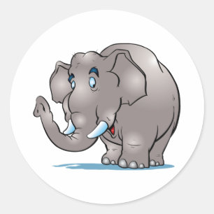 Cute Elephant Classic Round Sticker