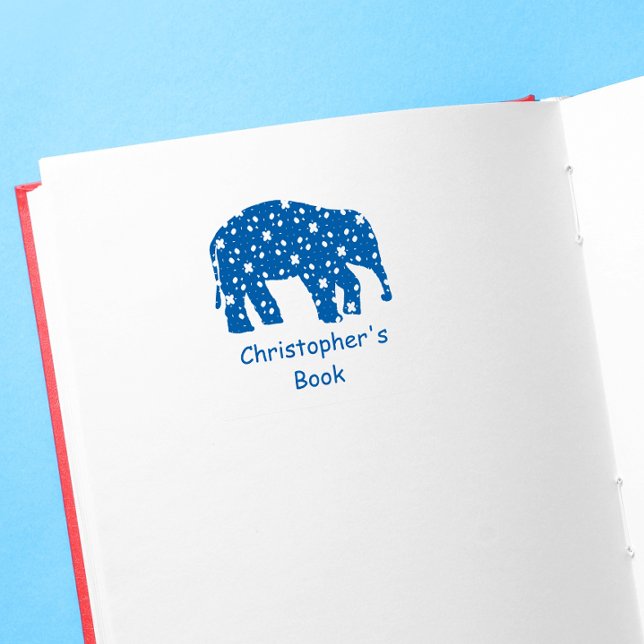 Cute Elephant Crafting Bookplate Rubber Stamp (Creator Uploaded)