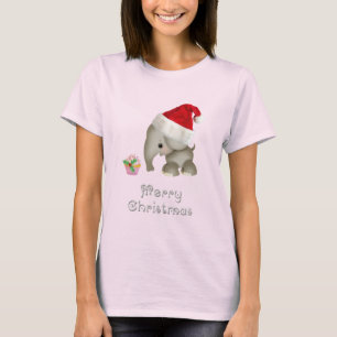 Cute Elephant & Cupcake Christmas T-Shirt