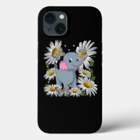 Cute Elephant Daisy Flower Butterfly
