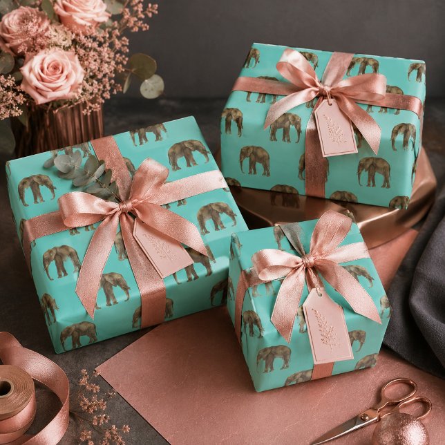 Cute Elephant Delight Wrapping Paper Sheet (Creator Uploaded)
