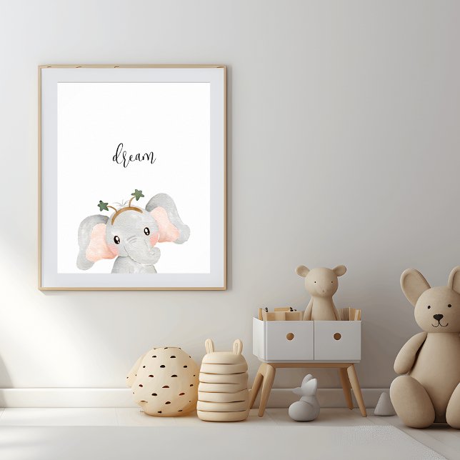 Cute Elephant Dream Nursery Poster (Creator Uploaded)